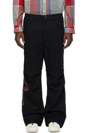 Maharishi Pantalon décontracté Snopants noir à broderie de cobra yin-yang - Year of the Snake