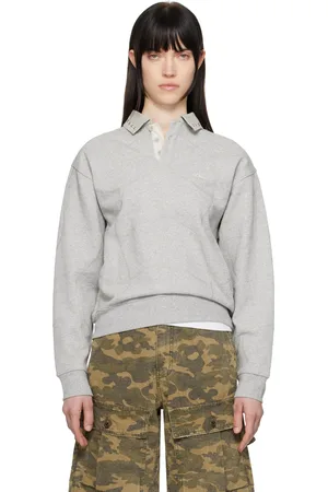 DIME Polo de rugby gris à points de surjet ondulés