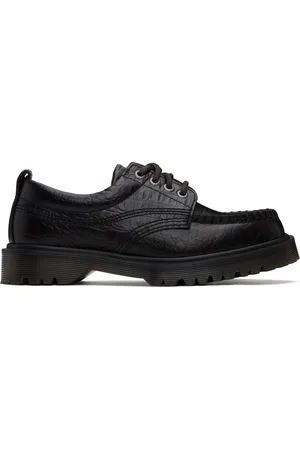 Dr. Martens Derbys Lowell bruns en cuir Analine gaufré façon croco