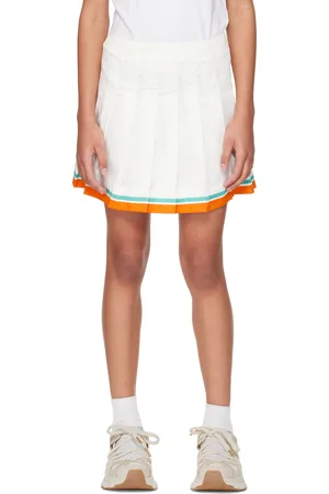 Casablanca Enfant | Jupe blanche à plis et à rayures tennis