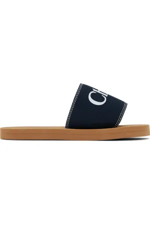 Chloé Enfant | Sandales à enfiler bleu marine à logos
