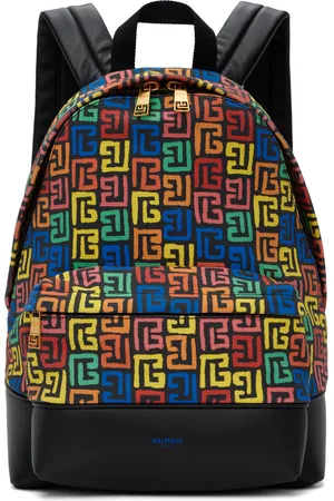 Balmain Sac à dos multicolore en canevas à motif PB Labyrinthe