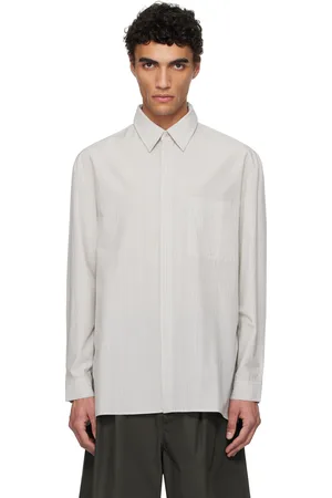 AMOMENTO Chemise surdimensionnée grise à rayures