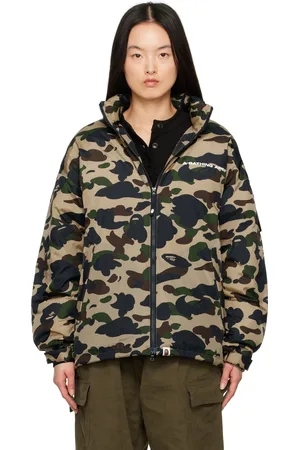 BAPE Blouson kaki rembourré en duvet à motif 1st Camo
