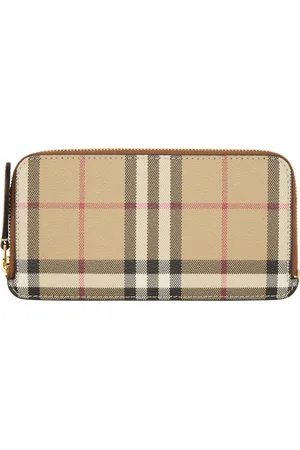 Burberry Portefeuille long Somerset beige et brun
