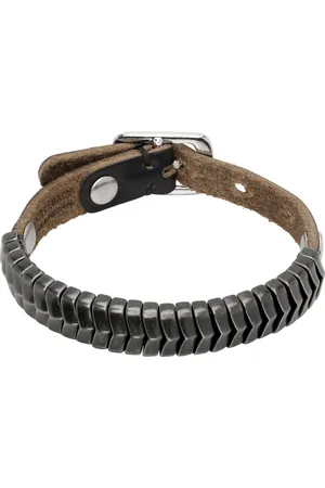 OUR LEGACY Bracelet Spine noir en cuir