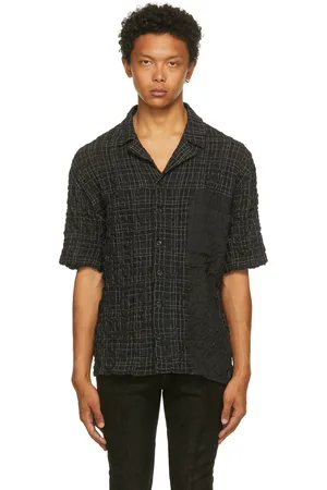 FREI-MUT Chemise à manches courtes Klemperer noire à carreaux