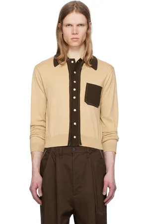 Camiel Fortgens Cardigan 70s beige et brun