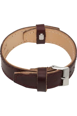 OUR LEGACY Bracelet Continuous Strap bourgogne en cuir