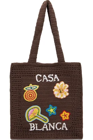 Casablanca Grand cabas brun en crochet