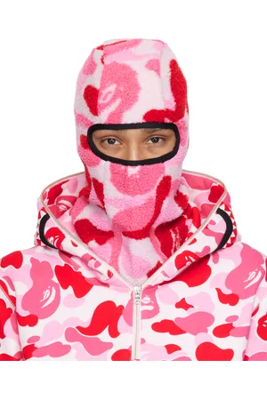 BAPE Passe-montagne rose en molleton Boa à motif camouflage ABC