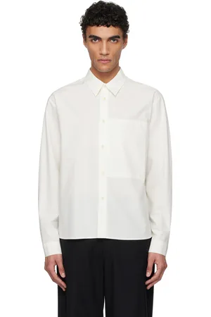 AMOMENTO Chemise blanc cassé à poche plaquée
