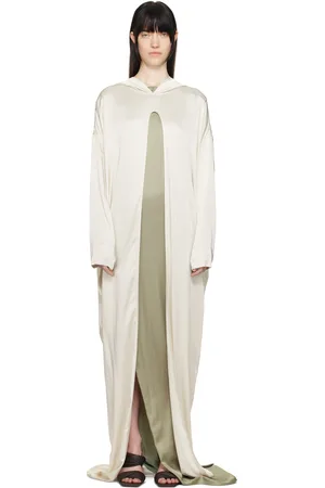 Rick Owens Robe longue de style cape Peter blanc cassé - Hollywood