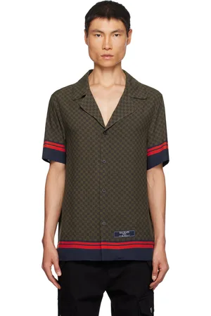 Balmain Chemise brune à monogrammes