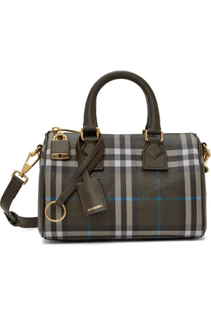 Burberry Mini sac de bowling gris à carreaux