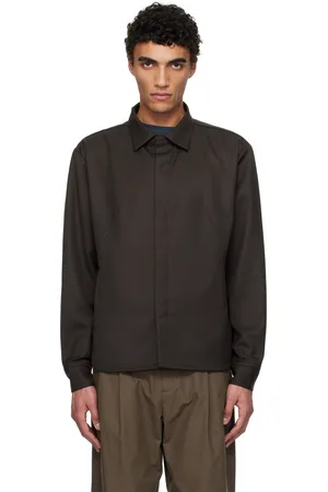 J EONGL I Chemise brune en sergé à pinces