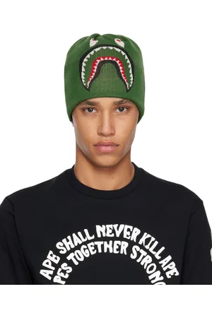 BAPE Bonnet 2nd vert en tricot à requin emblématique