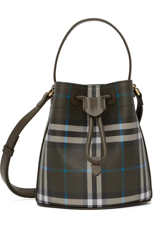 Burberry Mini sac seau gris à carreaux