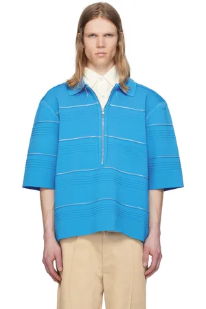 Camiel Fortgens Polo bleu en viscose