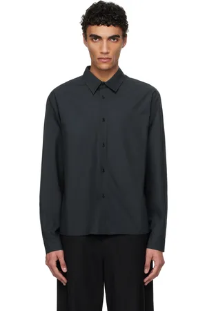 AMOMENTO Chemise bleu marine à poche plaquée
