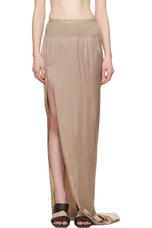 Rick Owens Jupe longue taupe à fente - Hollywood