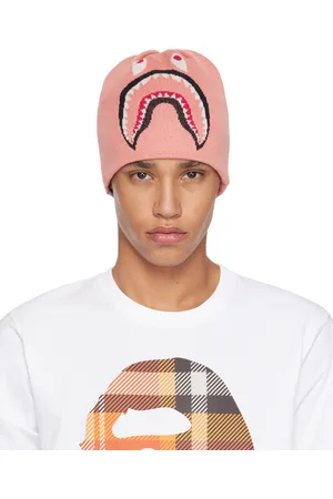 BAPE Bonnet 2nd rose en tricot à requin emblématique