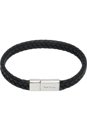 Paul Smith Bracelet noir en cuir tressé