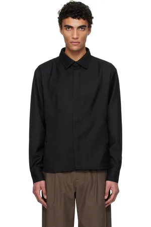 J EONGL I Chemise noire en sergé à pinces
