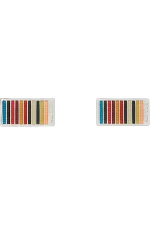 Paul Smith Boutons de manchette argentés à rayures emblématiques