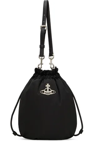 Vivienne Westwood Ensemble de sac et pochette noirs à cordon coulissant