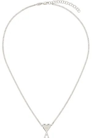 Ami Collier argenté en laiton à pendentif à logo Ami de cœur