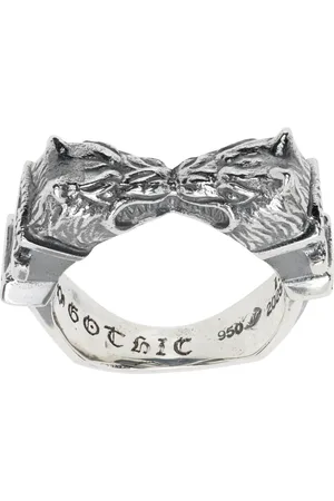 YOHJI YAMAMOTO Bague argentée à ornement de loups