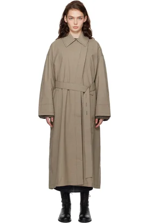 CO Trench brun en tissu de stume à carreaux