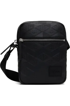 HUGO BOSS Sac messager noir à motif à logos gaufré