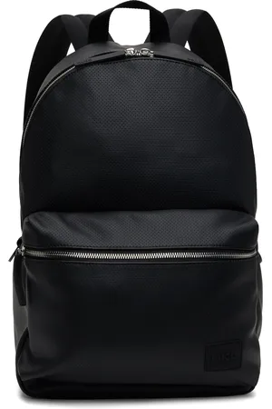 HUGO BOSS Sac à dos noir en cuir synthétique à perforations