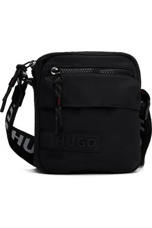 HUGO BOSS Sac messager noir en canevas de nylon recyclé