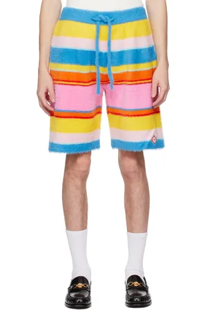 Casablanca Short surdimensionné multicolore en tricot à poils longs à rayures