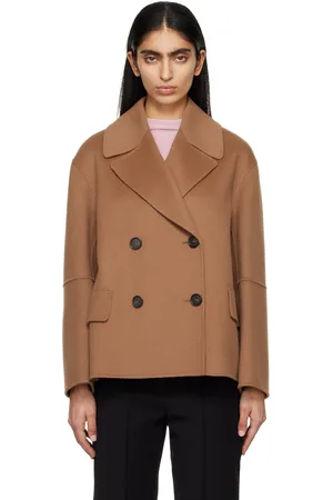 Max Mara Blouson brun clair à double boutonnage - 