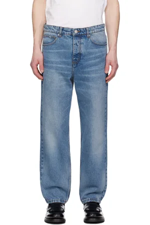 Ami Jean fuselé bleu en coton