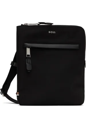 HUGO BOSS Sac messager noir en canevas