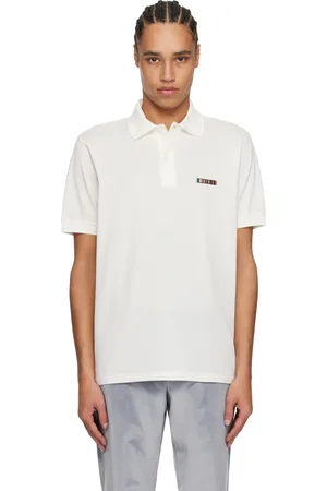 Paul Smith Polo blanc en coton à rayures emblématiques et à logo