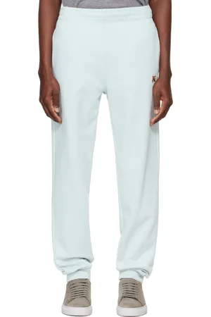 Maison Kitsuné Pantalon de survêtement bleu à écusson de logo de renard