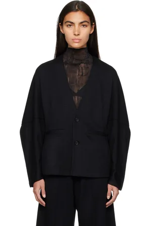 Issey Miyake Cardigan noir à pinces
