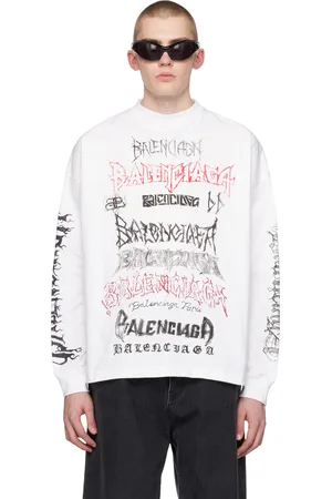 Balenciaga T-shirt à manches longues blanc à logos DIY Metal