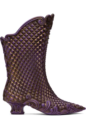 Y / PROJECT Bottes Court mauve et doré édition Melissa