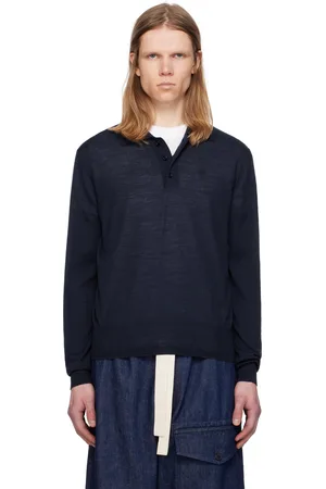 Ami Polo bleu marine à logo Ami de cœur ton sur ton