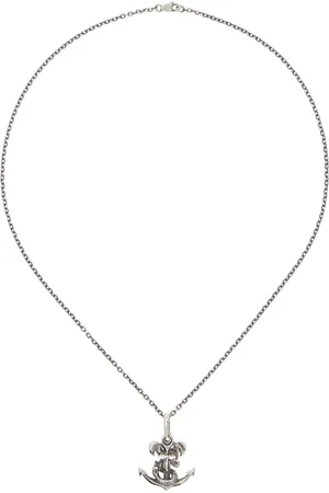 YOHJI YAMAMOTO Collier argenté à pendentif d