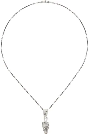 YOHJI YAMAMOTO Collier argenté à pendentif de loup