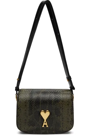 Ami Sac Paris Paris vert et noir en cuir
