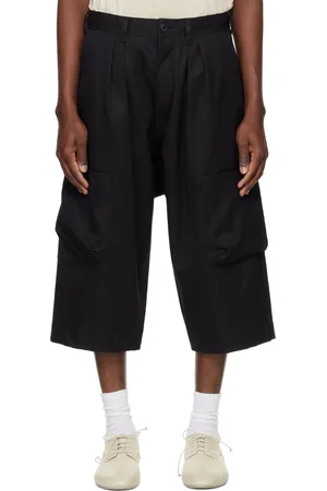 JAN JAN VAN ESSCHE Pantalon cargo noir en gabardine de coton Ventile® - O-Project